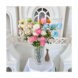 Nuovo Set di Decorazioni Floreali a 5 Teste di Peonia Ouyang per Tavolo da Pranzo, Camera da Letto, Matrimoni, con Intreccio in Paglia - Product Image 5