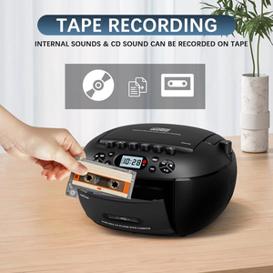 Boombox portable multifonctionnel en gros avec lecteur CD/cassette, USB, MP3, radio FM, haut-parleur stéréo Bluetooth pour la maison et l'extérieur - Product Image 4