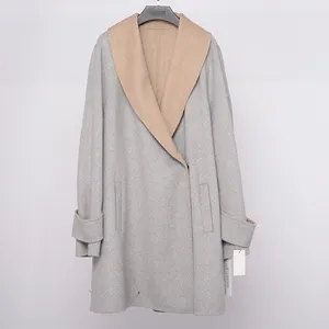 Melange vendita calda Plus Size cappotto di lana che su misura lungo personalizzato bella lana cappotto donna