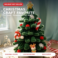 Bâtonnets de chenille de Noël, fils pelucheux pour l'artisanat d'arbres de Noël, décorations de fêtes, fournitures d'art faites à la main