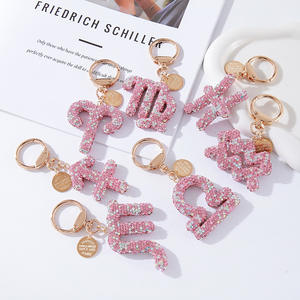 Élégant strass astrologique astrologie Horoscope signe du zodiaque porte-clés porte-clés sac breloque cristal signe du zodiaque bijoux pendentif - Product Image 1