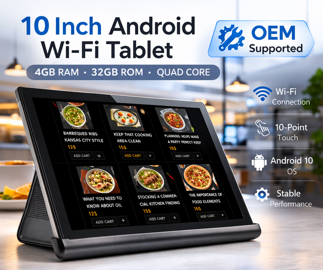 New 10" Android Wi-Fi Tablet PC 4GB RAM 32GB ROM MTK Quad Core OEM Customizable Business & Hotel Tablet