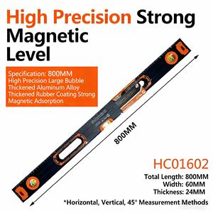 Livella a Bolla DEWEN in Alluminio ad Alta Precisione per Uso Industriale/Fai-da-Te, Strumento di Misurazione per Edilizia - Product Image 2