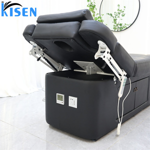 Table de massage électrique chauffante KISEN, réglable et inclinable, pour esthéticiennes, soins du visage, spa, salon de beauté, extensions de cils et tatouages - Product Image 2