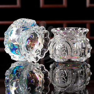 Pot à monnaie en verre cristal, sac porte-bonheur jaune, décoration d'intérieur porte-bonheur, cadeau - Product Image 4