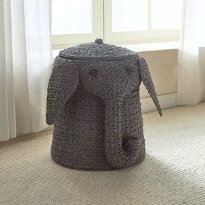 New Design Elephant Shape Natural Handmade Water Hyacinth Storage <b>Basket</b> for Kid Made in Vietnam - Product Image 1