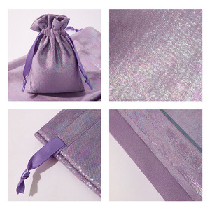 ถุงกำมะหยี่รูดเชือก QIAN LI ขนาด 10x15 ซม. 15x20 ซม. 20x30 ซม. สีรุ้ง สำหรับบรรจุภัณฑ์เครื่องประดับ ถุงเก็บของขวัญ - Product Image 3