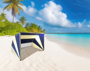 Nouvelle Cabane de Plage Chinoise, Abri Extérieur, Grande Tente <span class=keywords><strong>Parasol</strong></span>, Logo Personnalisé, Protection UV et Coupe-Vent pour Camping, Hôtel, <span class=keywords><strong>Parasol</strong></span> Commercial - Product Image 1