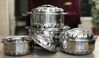 Grand ensemble de 8 pièces de 1L à 20L en acier inoxydable, chauffe-plats isothermes et boîtes de conservation pour les grands banquets