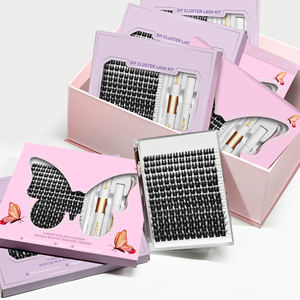 Toptan Tekli Kabarık Sivri Küme Kirpik Seti Özel Logo Karışık Kıvrım Özel Etiket DIY Küme Kirpikler 80D-200D Alt Kıvrımlı - Product Image 3