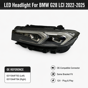 Para <span class=keywords><strong>BMW</strong></span> Serie 3 G20 G28 LCI, Conjunto de Faros Delanteros LED Completos, OE 63115A4F763 63115A4F764, Plug and Play, DRL en Forma de L, 330i - Product Image 1