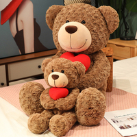 Ours géant en peluche super doux jouet en coton tissu avec remplissage en coton PP cadeaux de promotion de coeur d'amour