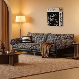 <span class=keywords><strong>Canapé</strong></span> inclinable en chenille à rayures colorées, style vintage français, avec cadre en bois massif pour petits salons - Product Image 3