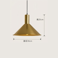 Nordique Vintage industriel pendentif lumière petite taille or pour Restaurant salle à manger Hot Pot Bar comptoir Buffet Design créatif