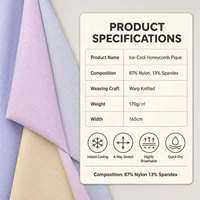 Tissu piqué tricoté chaîne 170 GSM 165 cm 87 % nylon 13 % élasthanne, sensation glacée, léger, respirant, pour affaires et sport, doux pour la peau, haute qualité