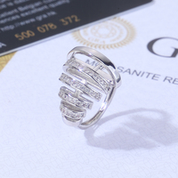 OUGEPHELI Bague pour Homme en Argent Sterling 925 Plaqué Or/Argent, Spirale Multicouche Pavée de Moissanite, Style Armure Ouverte Hiphop, 5,26g