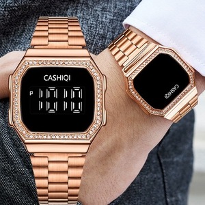 CASHIQI CA073 2021 Nuovo <span class=keywords><strong>Orologio</strong></span> Digitale LED con <span class=keywords><strong>Touch</strong></span> <span class=keywords><strong>Screen</strong></span>, Cinturino in Acciaio Inossidabile, <span class=keywords><strong>Orologio</strong></span> Elettronico Quadrato Luminoso alla Moda - Product Image 2