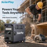 Station d'alimentation portable Solarplay 3840Wh 3600W, indice de protection IP66, durabilité, stockage d'énergie domestique, longue durée de vie