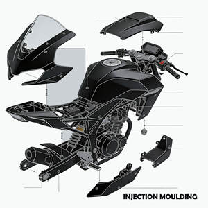 Высококачественное литье пластмасс под давлением (формование) из АБС/ПА/ПП/ПК для пластиковых деталей и аксессуаров для мотоциклов от производителя - Product Image 1