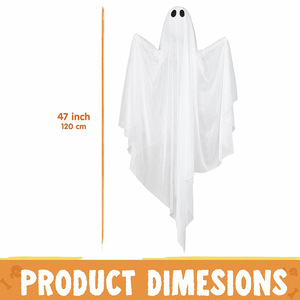 Grand fantôme lumineux suspendu effrayant, accessoire d'Halloween pour la décoration de cour et de fête dans une maison hantée - Product Image 6