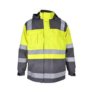 Manufacture Winter Waterproof Warm <strong>Hi</strong> <strong>Vis</strong> Reflective Safety Uniform Road Traffic Safety Warning Reflector Hooded Coat - Product Image 1