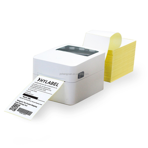 Étiquette thermique directe en papier glassine jaune 103mmx199mm, étiquette adhésive 103x199, étiquette thermique en accordéon pour expédition - Product Image 3
