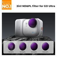 Kit de filtres ND PL multi-couches polarisants à densité neutre K&F Concept, 4 pièces, étanche, compatible avec Insta360 GO Ultra