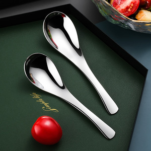 Cuchara de Acero Inoxidable 304, Cuchara Profunda para Sopa China, Pulida a Espejo, Duradera, Vajilla para el Hogar, Cuchara Grande de Fondo Redondo para Comer - Product Image 4
