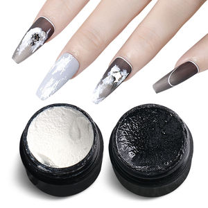 Quengel Logo personnalisé OEM étiquette privée 5ml noir blanc Gel de gypse Nail Art pour bricolage 3D sculpture <span class=keywords><strong>dessin</strong></span> - Product Image 2