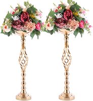 Pièce maîtresse de table de mariage en métal doré, support de fleurs en fer moderne de luxe pour les fêtes, décoration de mariage haute