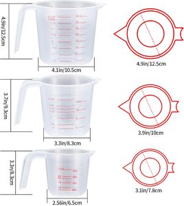 Custom Logo Eco-Friendly Dishwasher Safe Food Grade Plastic <b>Measuring</b> Set Stackable <b>Shot</b> Cup Kitchen Baking Tool Transparent Jug - Product Image 3