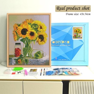Kits de peinture diamant 5D personnalisés avec tournesol encadré, faits main, adaptés aux débutants, cadeau de vacances pour enfant - Product Image 2