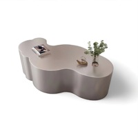 Table basse moderne en métal argenté en forme de nuage Table centrale minimaliste mobile moyenne ancienne pour les tables centrales de salon