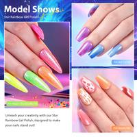 Vernis Gel Scintillant Deroi Star Rainbow Couleurs Vives Sans HEMA ni TPO Vernis Gel en Bouteille Couleur Personnalisée Logo Vente en Gros OEM Disponible