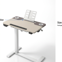 Bureau debout GLK K30012, bureau de bureau à hauteur réglable avec pente d'écriture et gestion des câbles