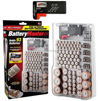 CHRT tiene 93 baterías AA AAA C D 9V montaje en pared batería almacenamiento organizador caso con probador de batería