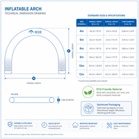 Arche gonflable MORNING pour la promotion des sponsors, idéale pour les compétitions sportives, les jours sportifs scolaires et les rassemblements publics