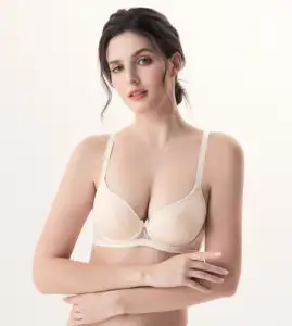 2024 High quality Women sexy bra Solid Bra transparent mesh push up Padded bralete For Ladies