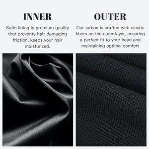 HZM-23207 Turbante Foderato in Raso per <span class=keywords><strong>Uomo</strong></span>, Copricapo Pre-Annodato in Seta per Onde, Trecce e Cura dei <span class=keywords><strong>Capelli</strong></span> - Product Image 2