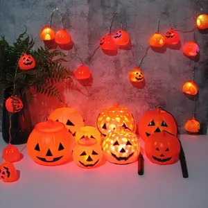 Halloween Portable Pumpkin Lamp With Cover Different Size Factory Sale Custom Halloween Plastic Bucket