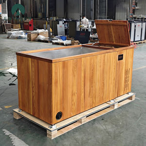 Récupération des athlètes professionnels Baignoire à glace en acier inoxydable Cadre industriel en cèdre rouge naturel pour salle de sport d'hôtel Physique intérieur - Product Image 5