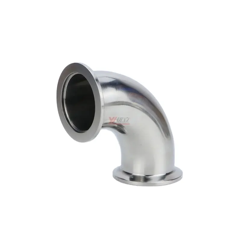 Hygienic food grade Sanitary Stainless Steel 304 SS316L KF25 KF40 KF50 Tri-clamp Pipe Fitting 90 degrees Vacuum Elbow