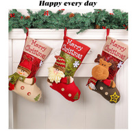 Grande pochette de Noël suspendue grande capacité pour enfants, décorations de Noël et du Nouvel An pour escalier, rampe, cheminée, sapin, sac cadeau DIY