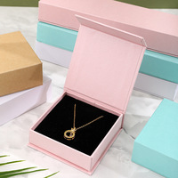 Caja de Joyería Magnética Rígida Personalizada con Impresión de Logotipo en Lámina Dorada Hecha a Mano para Empaque de Joyería de Lujo
