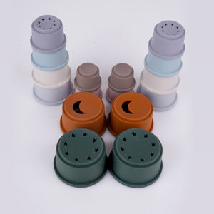 बीपा-मुक्त और विषाक्त मुक्त शैक्षिक संवेदी ब्लॉक सेट 6 मीटर + सिलिकॉन बेबी स्टेकिंग खिलौने - Product Image 1