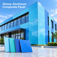 Panneau composite en aluminium brillant 4 mm 1220x2440 mm, panneau ACM doré métallique pour panneaux muraux de salle d'exposition