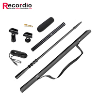 GAZ-EX1 3.2M/3.8M Perche d'extension de microphone en carbone pour interviews et enregistrements, avec système de rétraction pour équipe de tournage