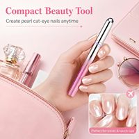 Stylo Magnétique Portable 7-en-1 Effet Œil de Chat pour Vernis à Ongles, Gel UV LED Monophase, Vernis Semi-Permanent pour Nail Art à Domicile et Professionnel
