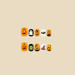 Faux <span class=keywords><strong>ongles</strong></span> fantaisie Halloween : 30 pièces, motifs citrouille, fantôme, chauve-souris, chapeau de <span class=keywords><strong>sorcière</strong></span> – Style européen et américain – Prix usine - Product Image 4