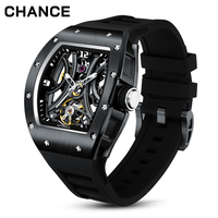 CHANCE JC-9-190G-11 Montre-Bracelet Mécanique Tourbillon Automatique Cadran Squelette Luxe pour Homme